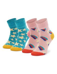 2 pár hosszú szárú gyerek zokni Happy Socks