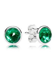 Pandora ékszer Május ezüst fülbevaló zöld kristállya