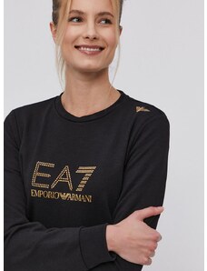 EA7 Emporio Armani felső fekete, női, nyomott mintás