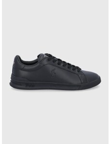 Polo Ralph Lauren bőr cipő Heritage Court fekete, 809845110001