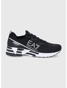 EA7 Emporio Armani cipő fekete, lapos talpú