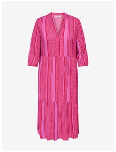 Pink Ladies Striped Shirt Maxi-Dress ONLY CARMAKOMA Marrakes - Ladies