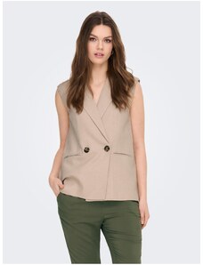 Beige women's linen vest ONLY Caro - Ladies
