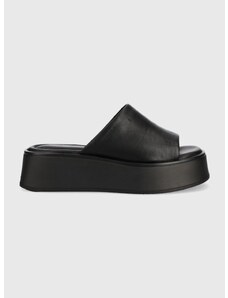 Vagabond Shoemakers bőr papucs Courtney fekete, női, platformos, 5334-601-92