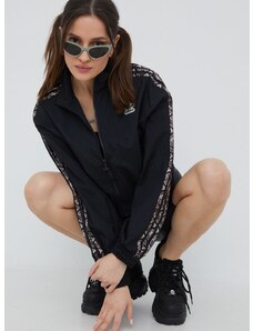 adidas Originals rövid kabát HT5987 női, fekete, átmeneti, oversize