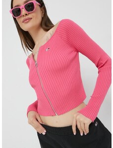 Tommy Jeans pulóver rózsaszín, női, könnyű