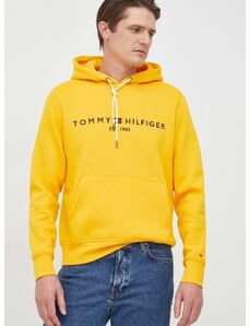 Tommy Hilfiger felső sárga, férfi, nyomott mintás, kapucnis