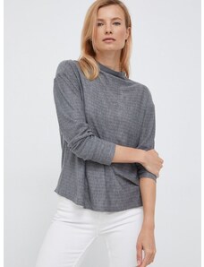 Emporio Armani pulóver könnyű, női, szürke, félgarbó nyakú