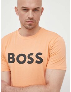 Boss Orange BOSS pamut póló BOSS CASUAL narancssárga, férfi, nyomott mintás