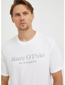 Marc O'Polo pamut póló fehér, nyomott mintás