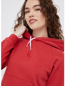Polo Ralph Lauren pamut melegítőfelső piros, női, nyomott mintás