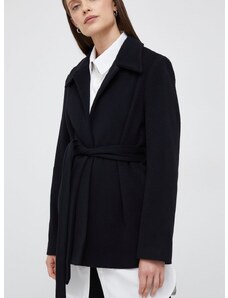 Calvin Klein gyapjúkabát fekete, átmeneti