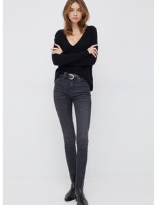 Calvin Klein gyapjú pulóver női, fekete