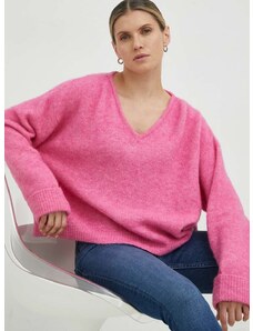 American Vintage gyapjúkeverék pulóver , női, rózsaszín