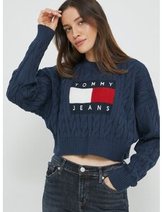 Tommy Jeans pulóver női, sötétkék