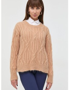 Twinset gyapjú pulóver könnyű, női, barna