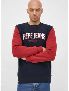 Pepe Jeans pamut melegítőfelső sötétkék, férfi, nyomott mintás