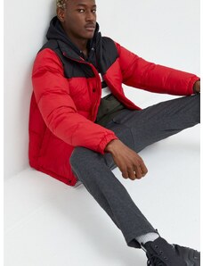 Solid rövid kabát férfi, piros, téli