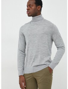 GAP gyapjú pulóver könnyű, férfi, szürke, garbónyakú