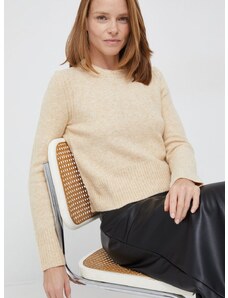 Pepe Jeans gyapjúkeverék pulóver női, bézs