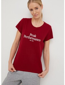 Peak Performance pamut póló bordó