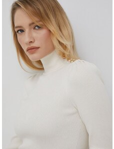 Lauren Ralph Lauren pulóver könnyű, női, bézs, garbónyakú