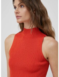 Calvin Klein mellény női, narancssárga, félgarbó nyakú