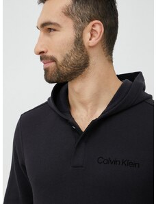 Calvin Klein Performance edzős pulóver fekete, férfi, sima, kapucnis