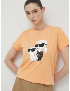 Karl Lagerfeld pamut póló narancssárga