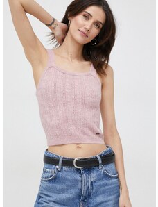 Pepe Jeans top gyapjúkeverékből Tiana rózsaszín, női