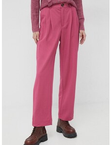 Pepe Jeans nadrág Colette női, rózsaszín, magas derekú egyenes