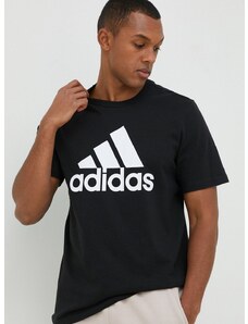 adidas pamut póló fekete, nyomott mintás, IC9347