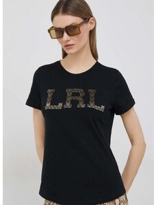Lauren Ralph Lauren pamut póló fekete