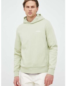 Calvin Klein felső zöld, férfi, sima, kapucnis