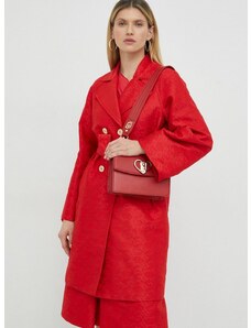 Pinko kabát női, piros, átmeneti, kétsoros gombolású