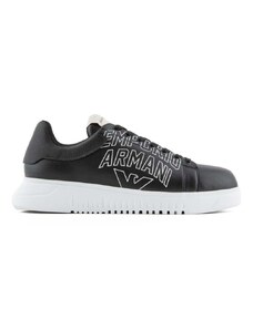 Emporio Armani bőr sportcipő fekete, X4X264 XN732 K001
