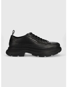 Karl Lagerfeld bőr tornacipő LUNAR fekete, KL22921
