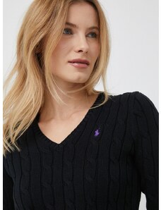 Polo Ralph Lauren pamut pulóver könnyű, fekete