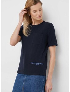 Tommy Hilfiger t-shirt női, sötétkék