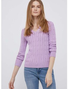 Polo Ralph Lauren pamut pulóver könnyű, lila