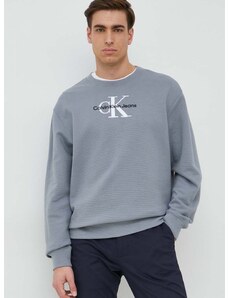 Calvin Klein Jeans pamut melegítőfelső szürke, férfi, nyomott mintás