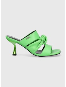 Karl Lagerfeld bőr papucs PANACHE zöld, női, tűsarkú, KL30126