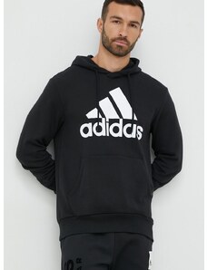 adidas pamut melegítőfelső fekete, férfi, nyomott mintás, kapucnis, IC9363