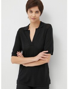 Calvin Klein gyapjúkeverék pulóver könnyű, női, fekete