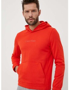 Calvin Klein Performance melegítő felső Essentials narancssárga, sima, kapucnis