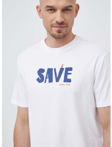 Save The Duck pamut póló fehér, nyomott mintás