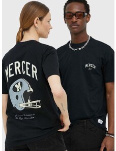 Mercer Amsterdam pamut póló fekete, nyomott mintás