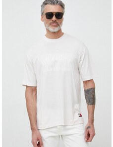 Tommy Hilfiger t-shirt x Shawn Mandes bézs, férfi, nyomott mintás