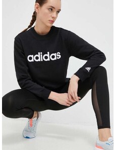 adidas pamut melegítőfelső fekete, női, nyomott mintás, IC6878