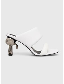 Karl Lagerfeld bőr papucs IKON HEEL fehér, női, magassarkú, KL39005